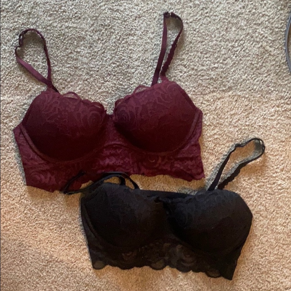 PINK lace bralettes